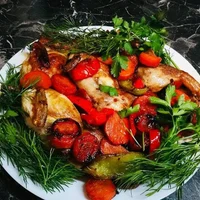 Перепёлки
с овощами в казане